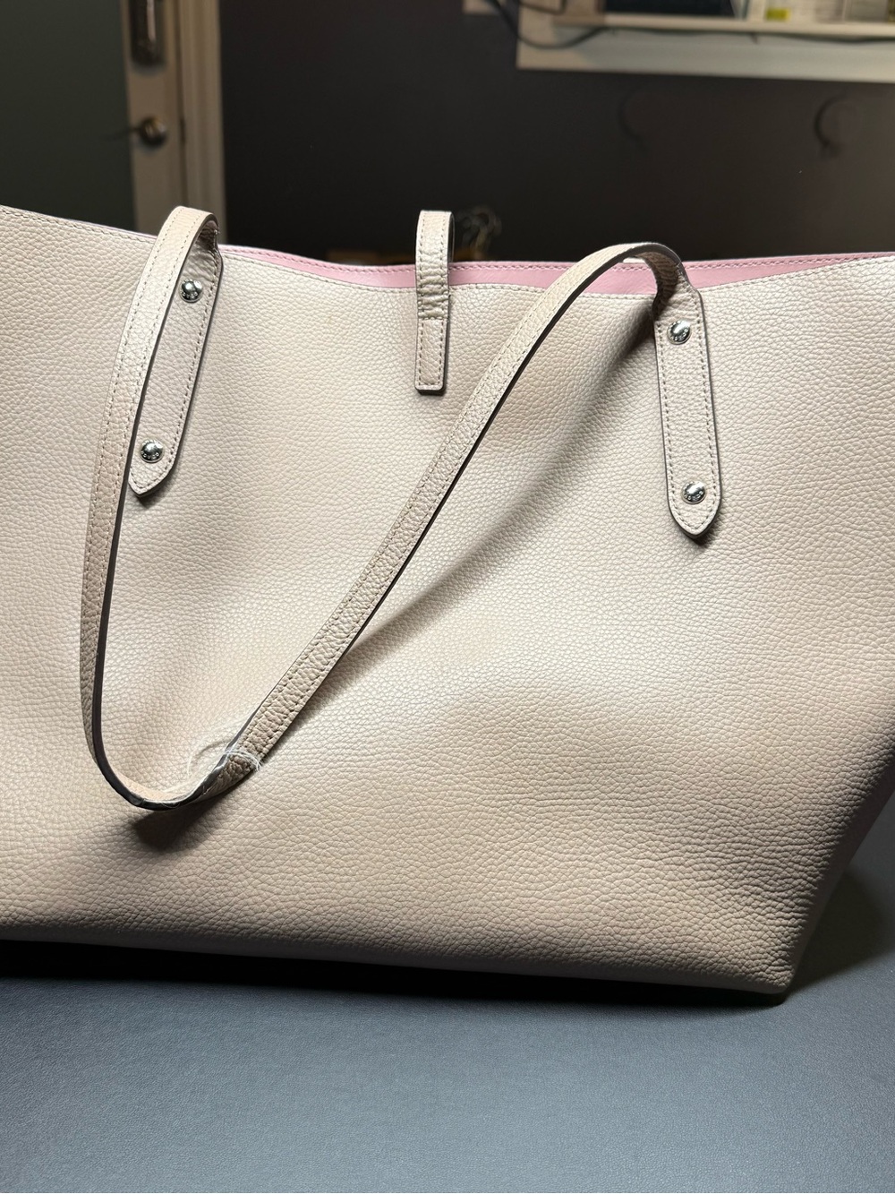 Coach Pebbled Leather Tote in Taupe - Picture 7 of 16